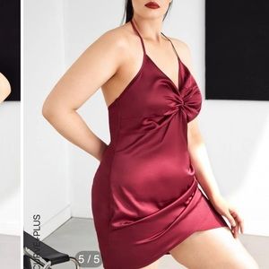 Shein satin halter dress